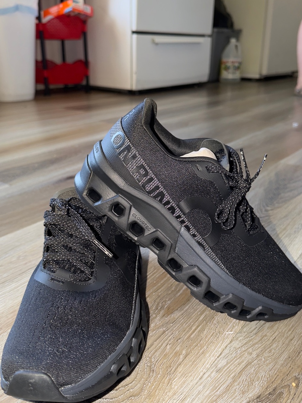 On Running Black Men's Sneakers with Subtle Reflective Details